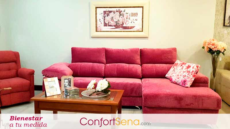 sofá con chaise longue en Granada de la mejor calidad mejor precio y hecho a medida oferta