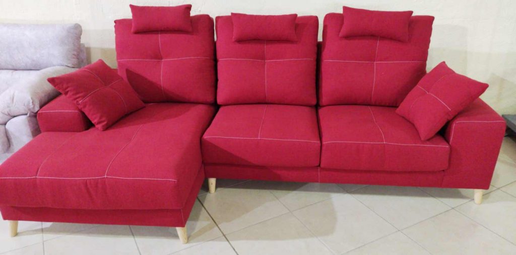 sofá rojo con chaise longue mejor precio en Granada
